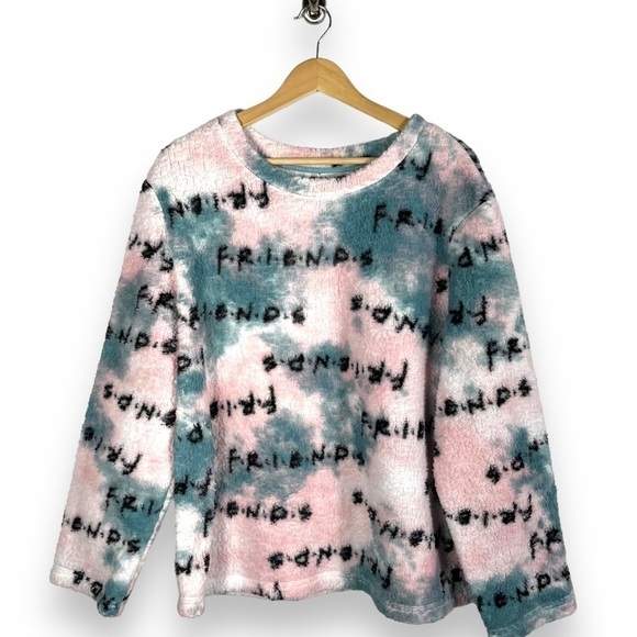 4 for $20 SALE! Friends Teddy Fleece Graphic Lounge Sweatshirt, Dreamy Pink,2X - Picture 2 of 10